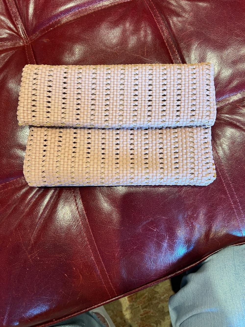 Urban Expressions‎ Woven Fold-Over Clutch in Blush Pink